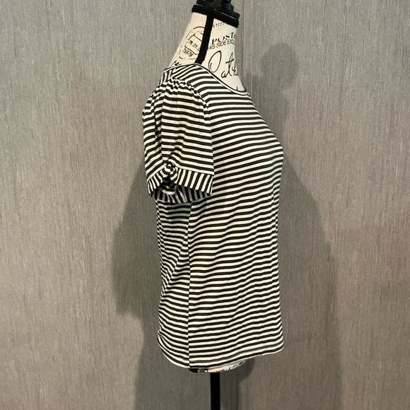 Staccato Olive Green and White Fitted Short Sleeve Tee Size XS - Picture 3 of 9